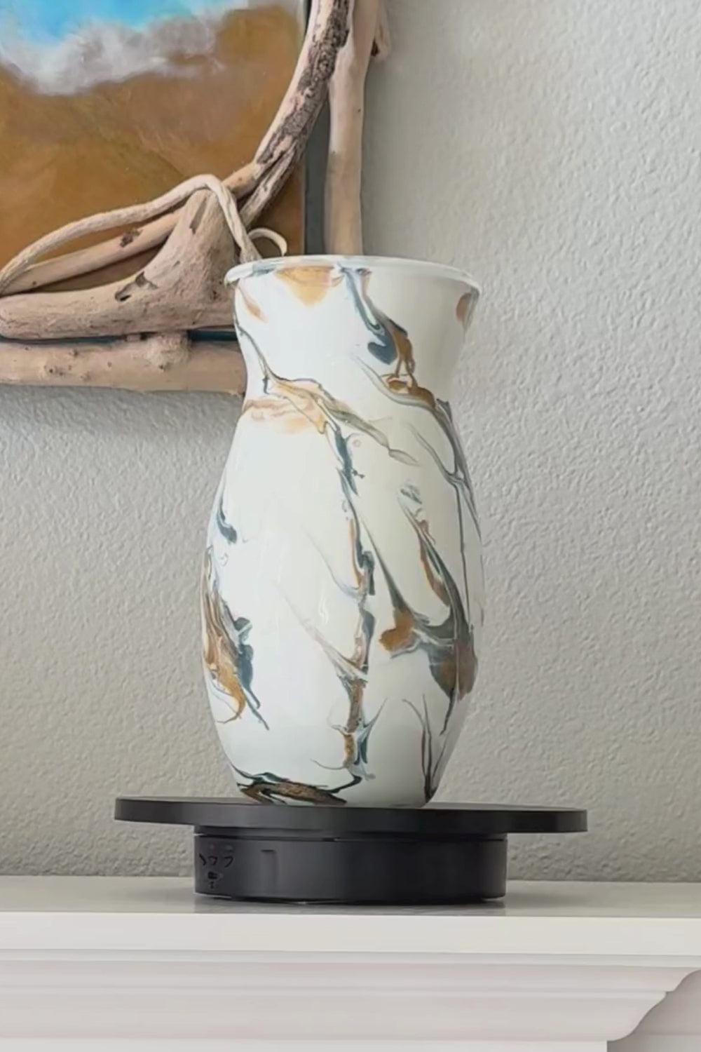 Unique Vase with a Touch of Marbling
